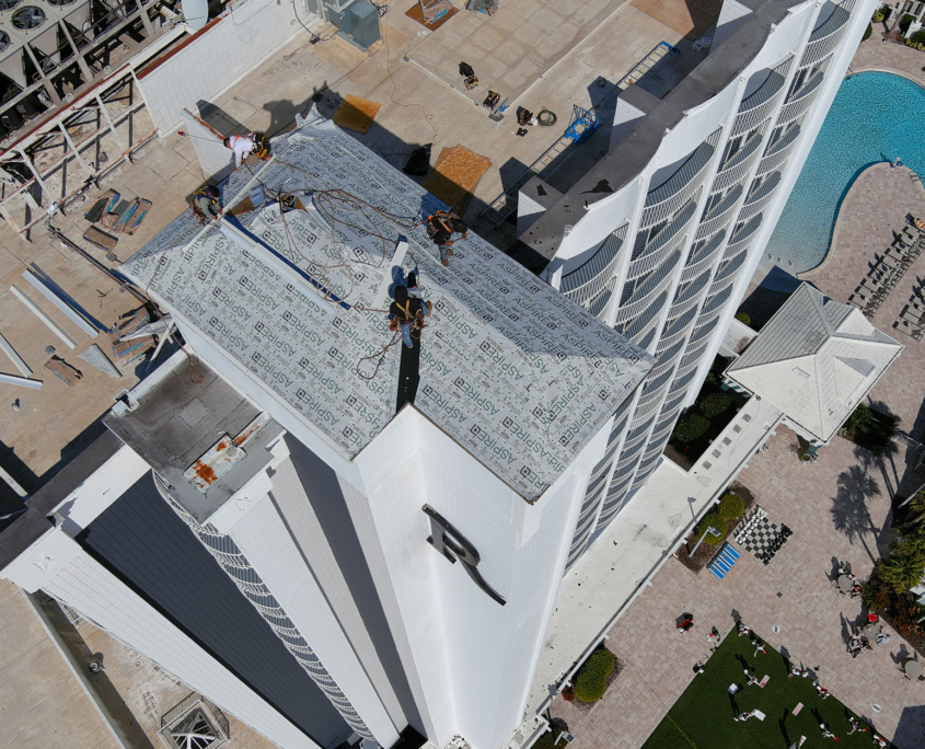 Top Down View Roof Work Completed